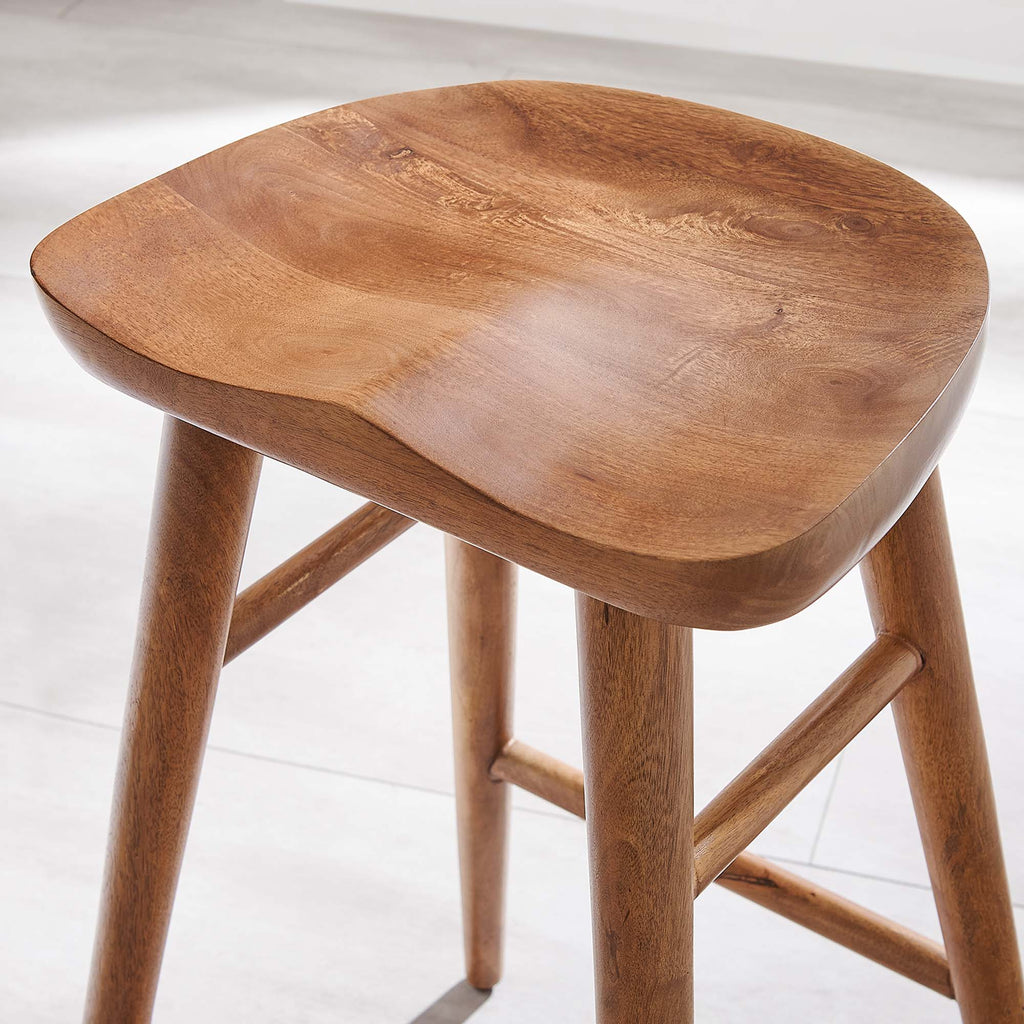 Saville Backless Wood Counter Stools Set of 2 - Walnut