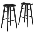 Saville Backless Wood Bar Stools Set of 2 - Black