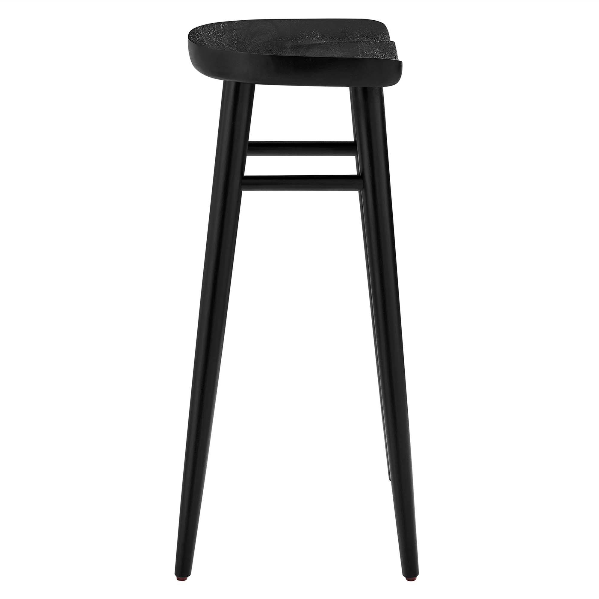 Saville Backless Wood Bar Stools Set of 2 - Black