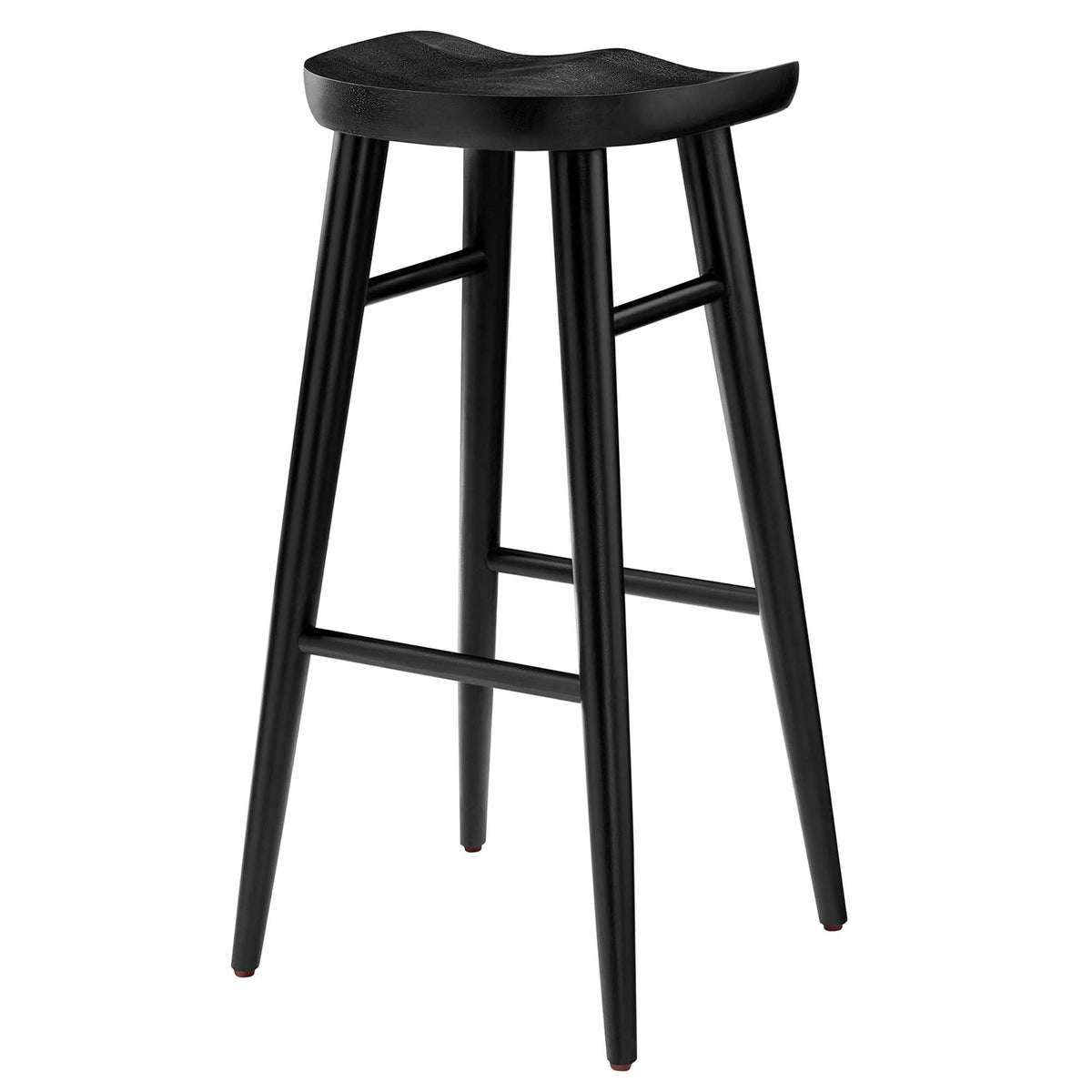 Saville Backless Wood Bar Stools Set of 2 - Black