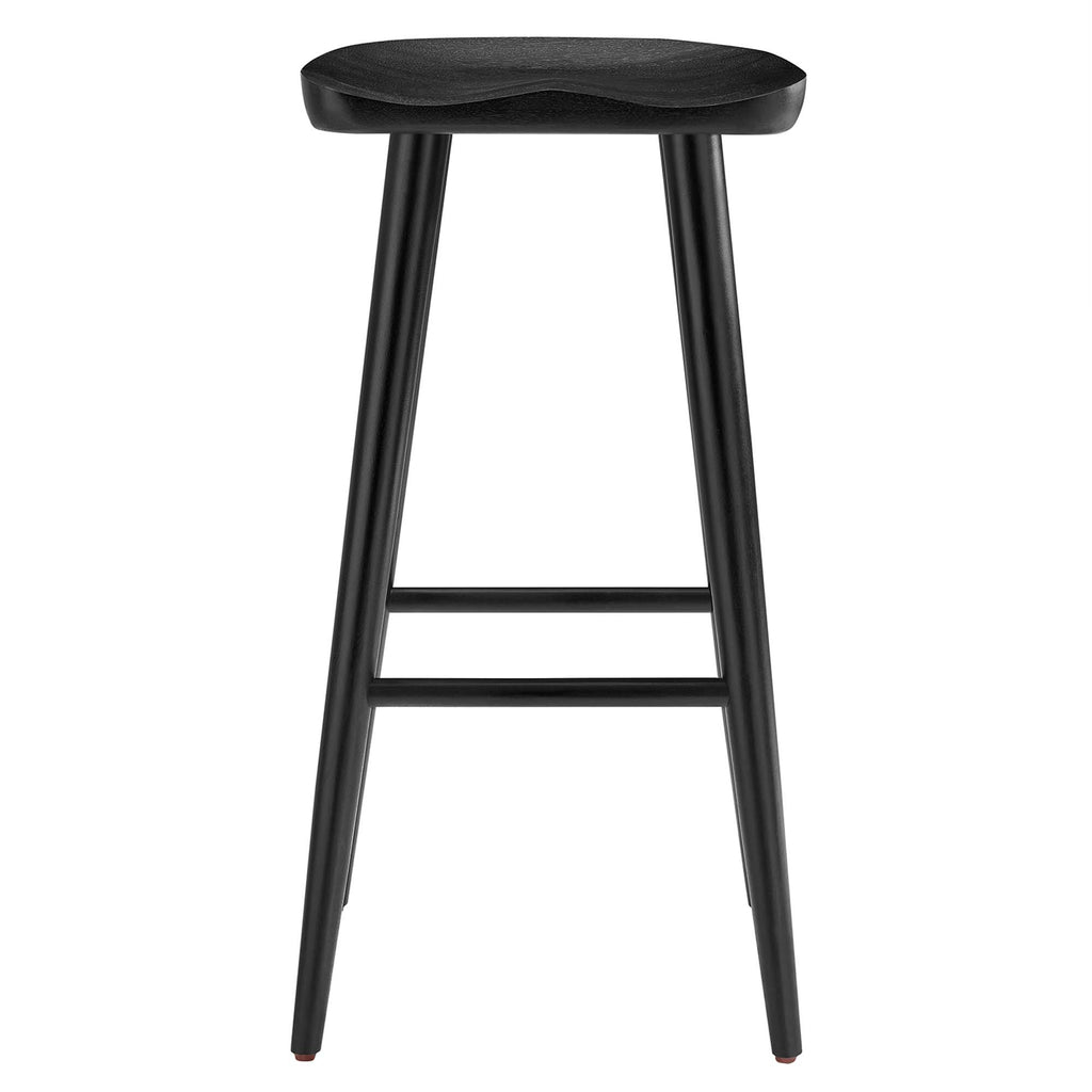 Saville Backless Wood Bar Stools Set of 2 - Black