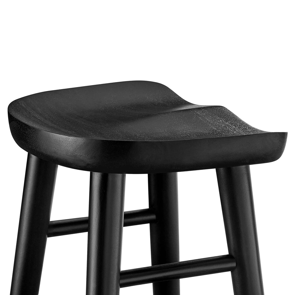 Saville Backless Wood Bar Stools Set of 2 - Black