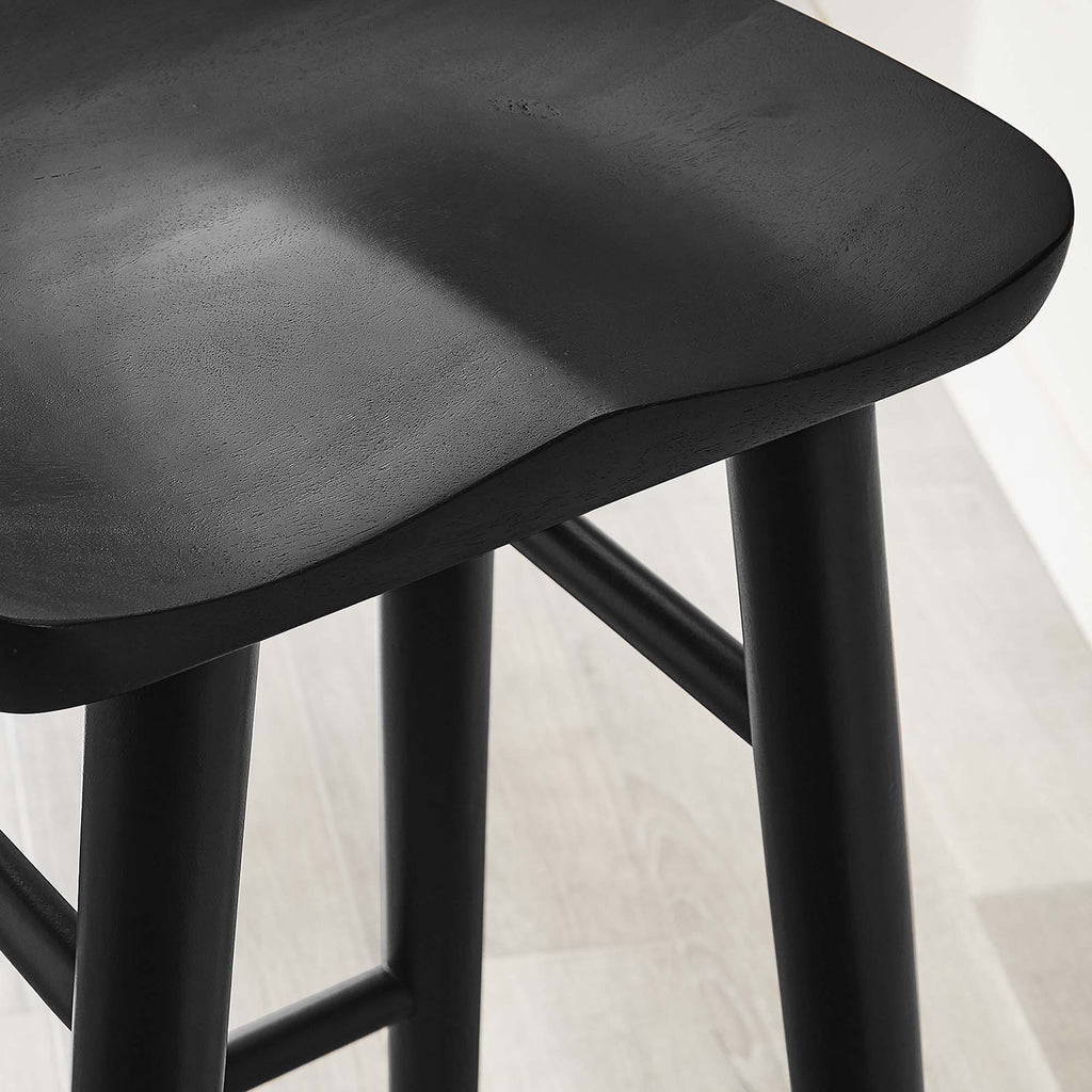 Saville Backless Wood Bar Stools Set of 2 - Black