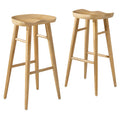 Saville Backless Wood Bar Stools Set of 2 - Oak