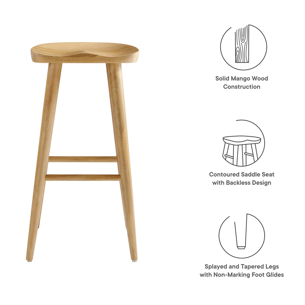 Saville Backless Wood Bar Stools Set of 2 - Oak