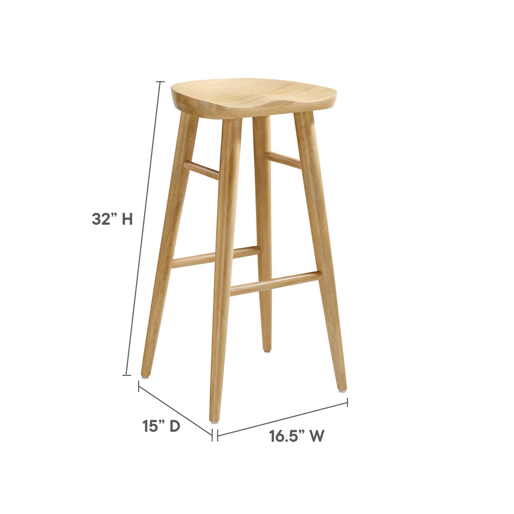 Saville Backless Wood Bar Stools Set of 2 - Oak