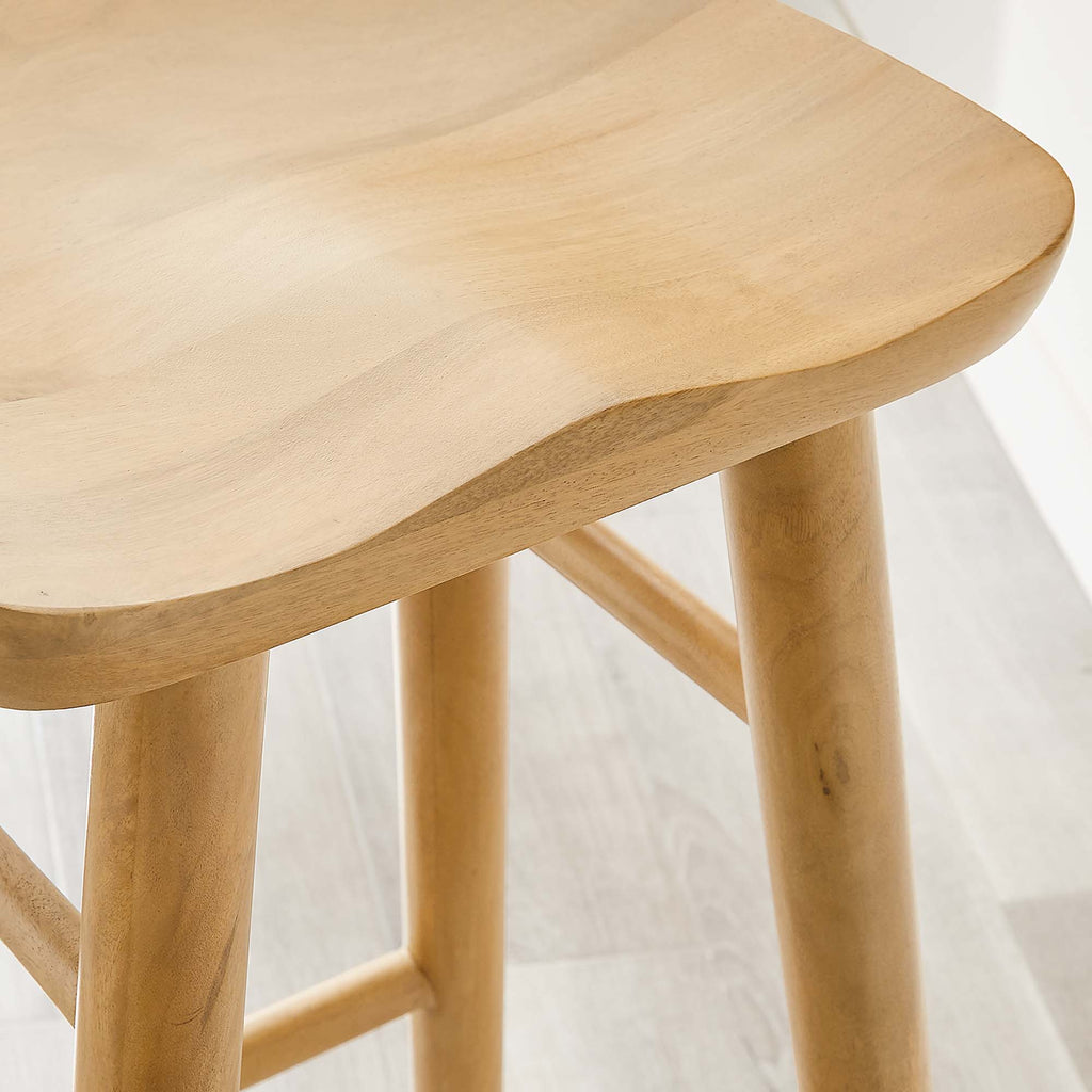 Saville Backless Wood Bar Stools Set of 2 - Oak