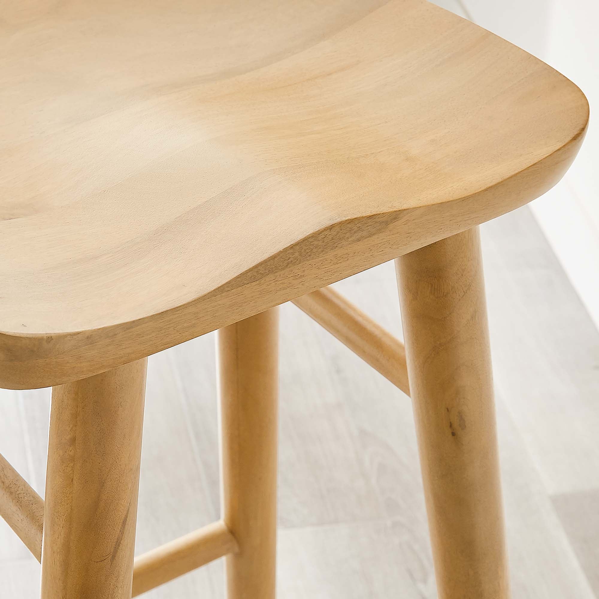 Saville Backless Wood Bar Stools Set of 2 - Oak