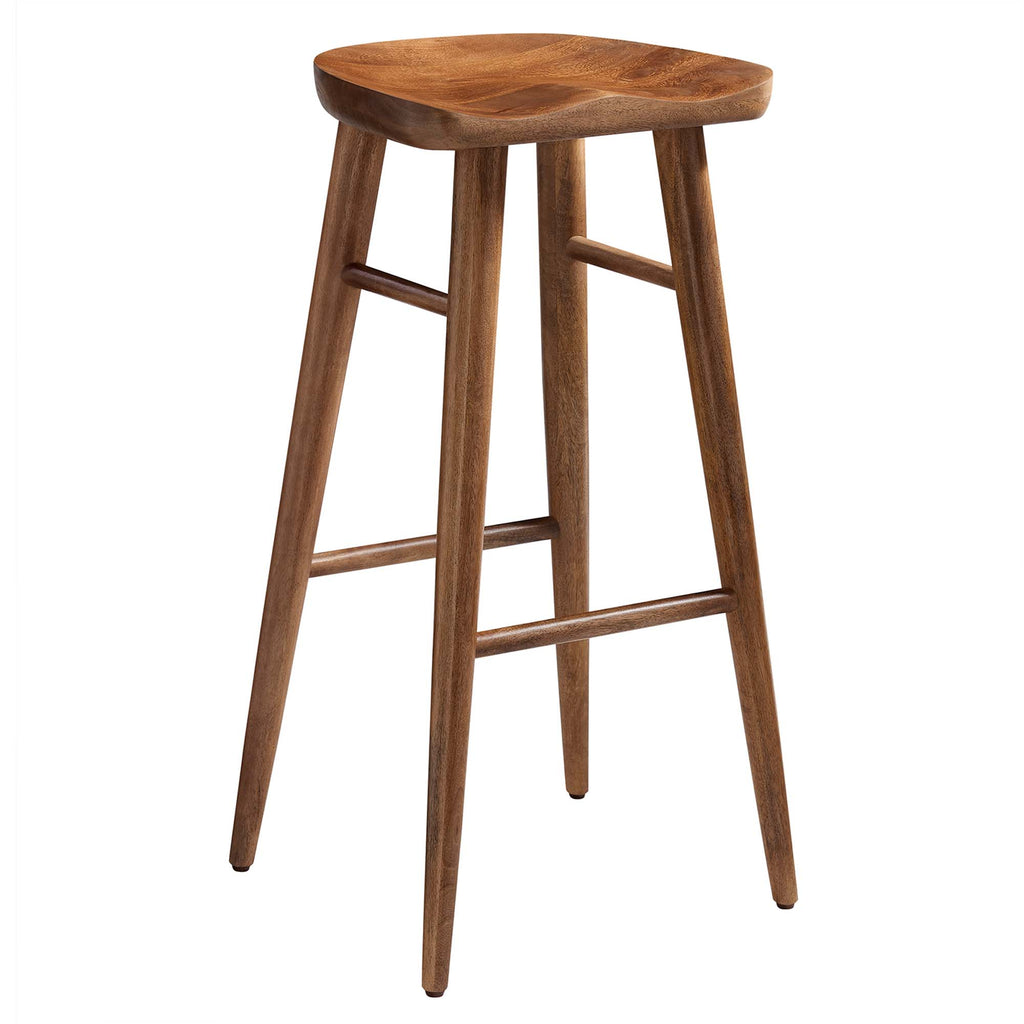 Saville Backless Wood Bar Stools Set of 2 - Walnut