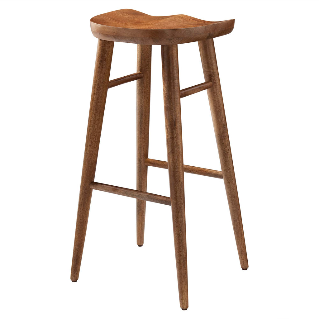 Saville Backless Wood Bar Stools Set of 2 - Walnut