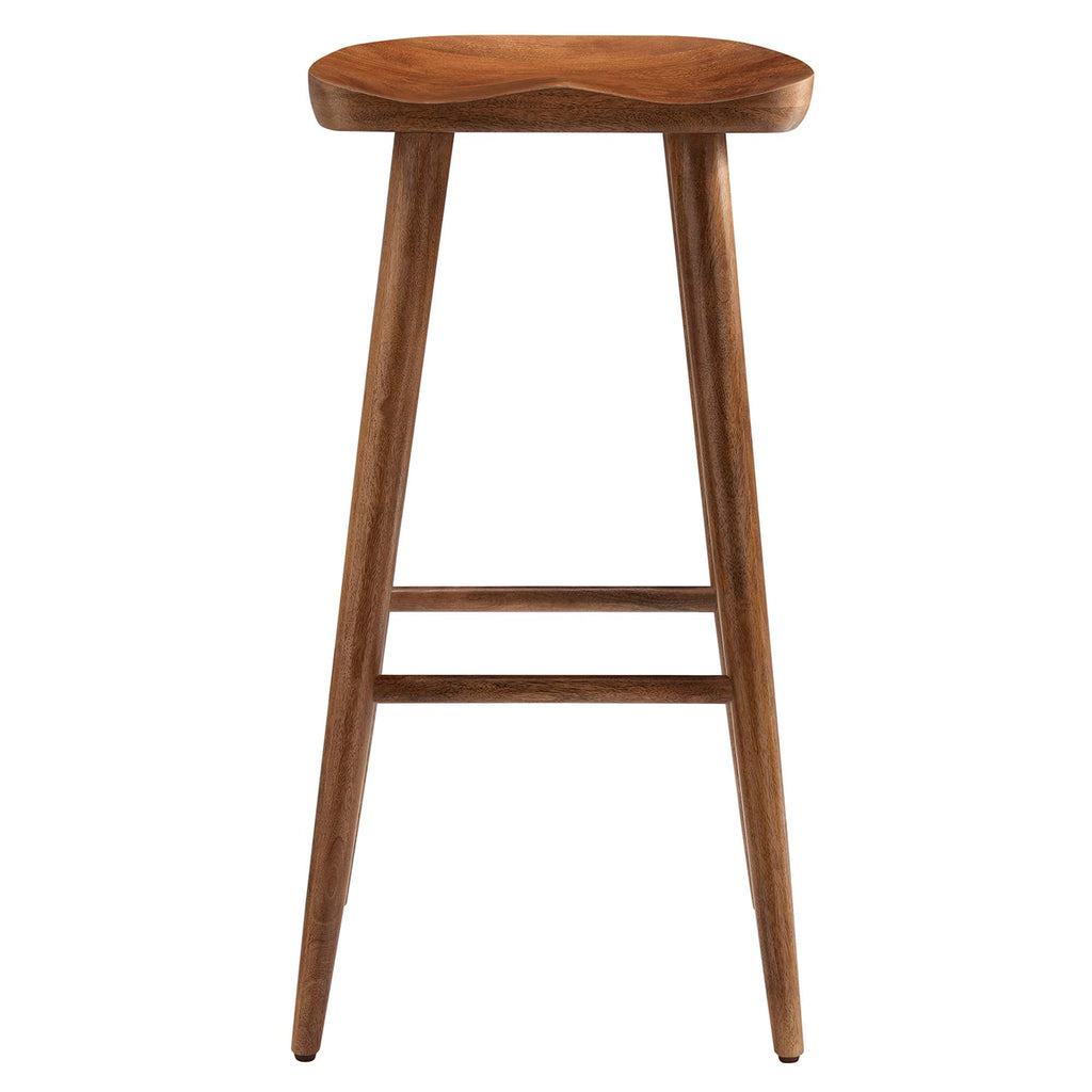 Saville Backless Wood Bar Stools Set of 2 - Walnut