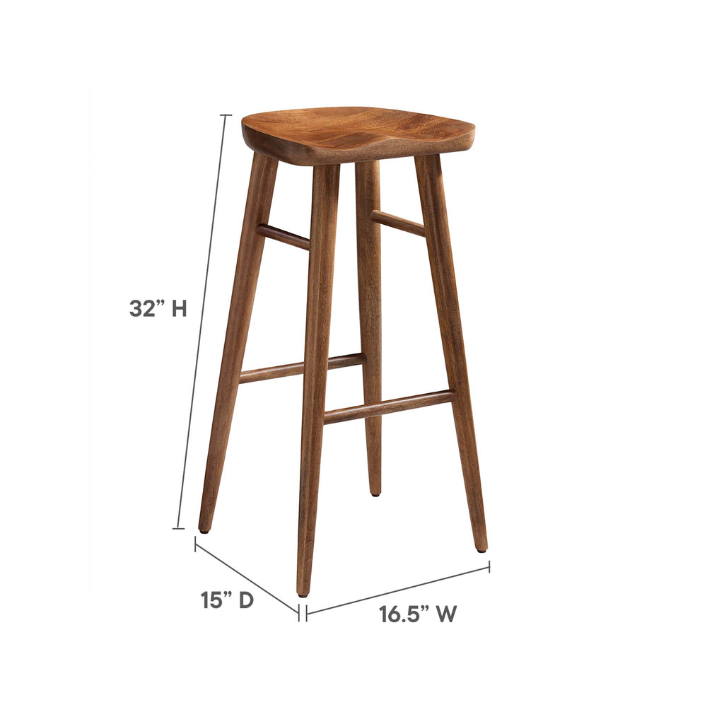 Saville Backless Wood Bar Stools Set of 2 - Walnut
