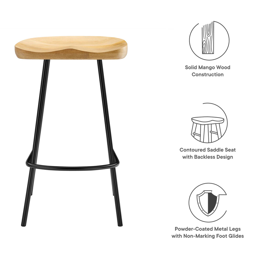 Concord Backless Wood Counter Stools Set of 2 - Oak