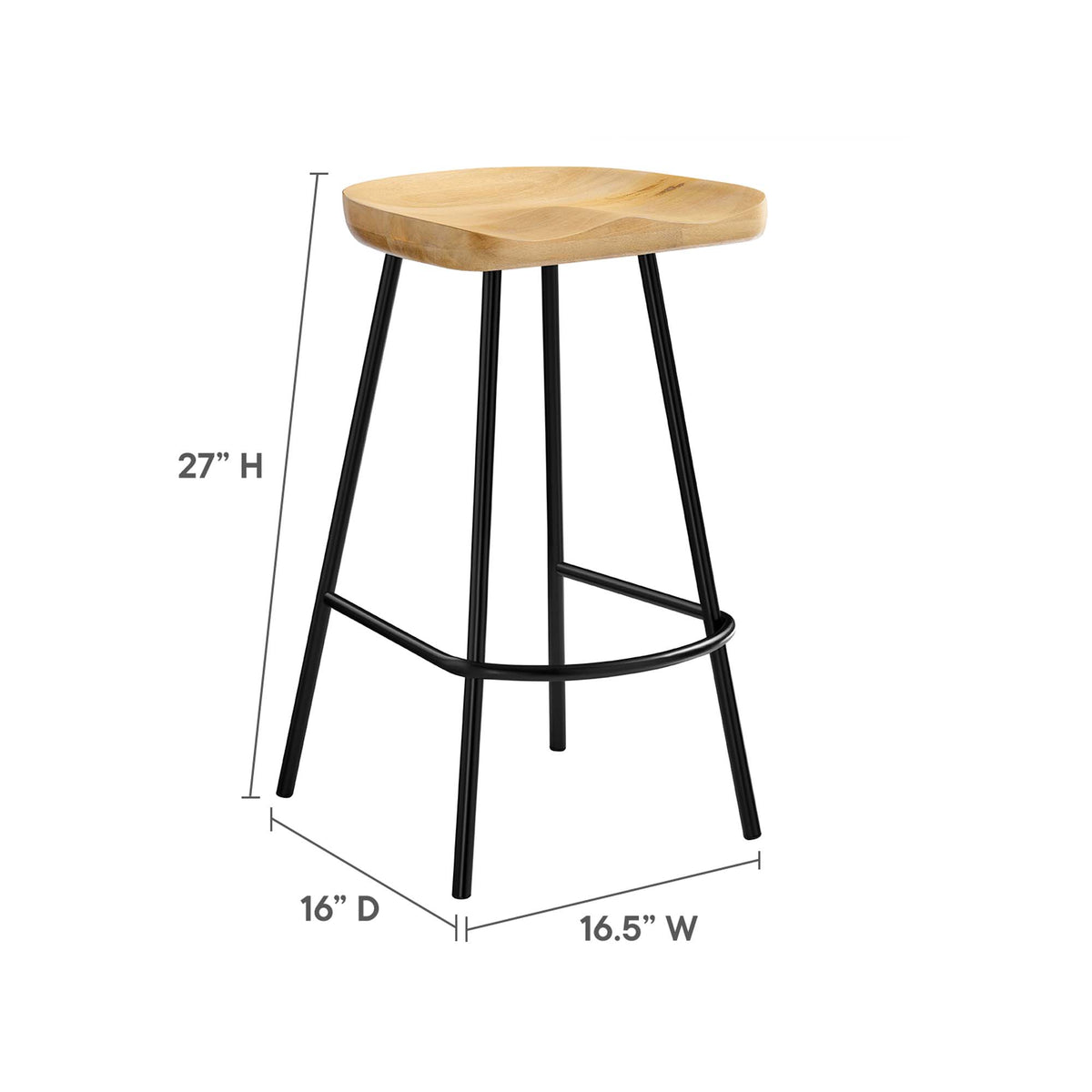 Concord Backless Wood Counter Stools Set of 2 - Oak