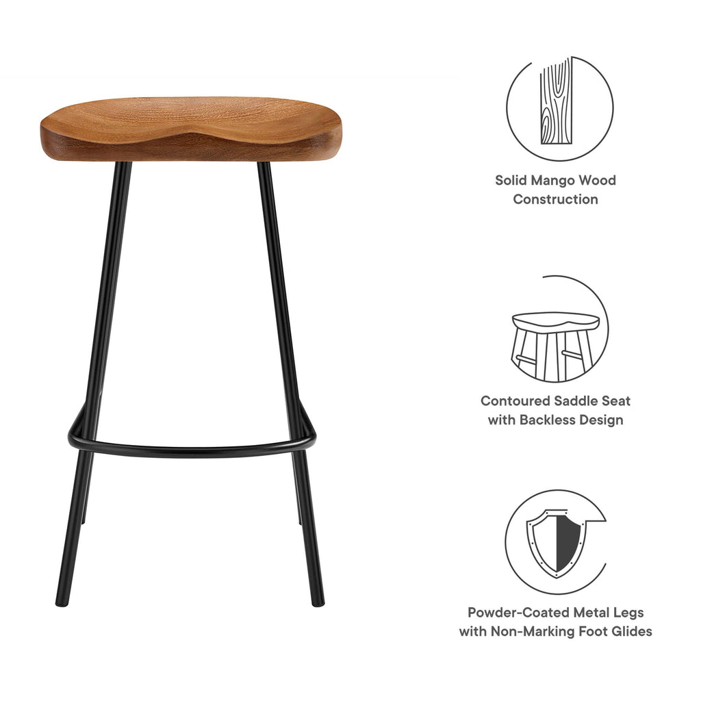 Concord Backless Wood Counter Stools Set of 2 - Walnut