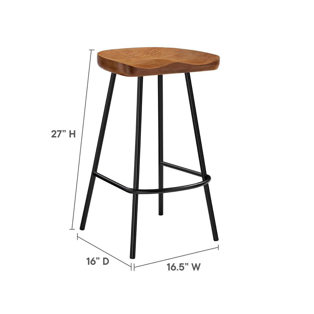 Concord Backless Wood Counter Stools Set of 2 - Walnut