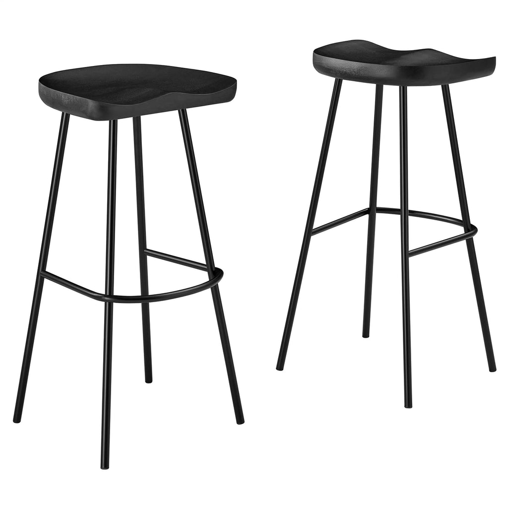 Concord Backless Wood Bar Stools Set of 2 - Black