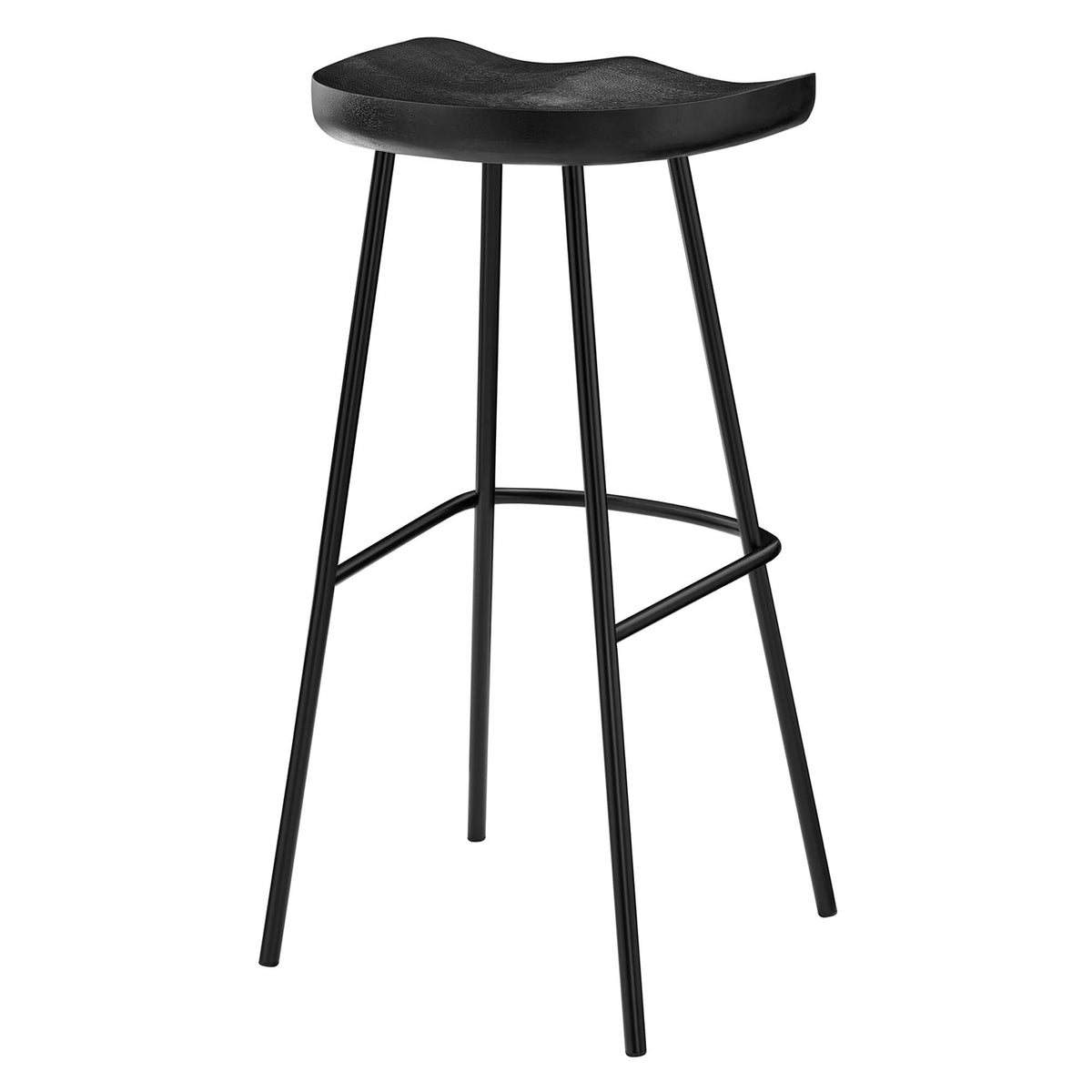 Concord Backless Wood Bar Stools Set of 2 - Black