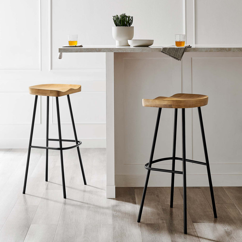 Concord Backless Wood Bar Stools Set of 2 - Oak