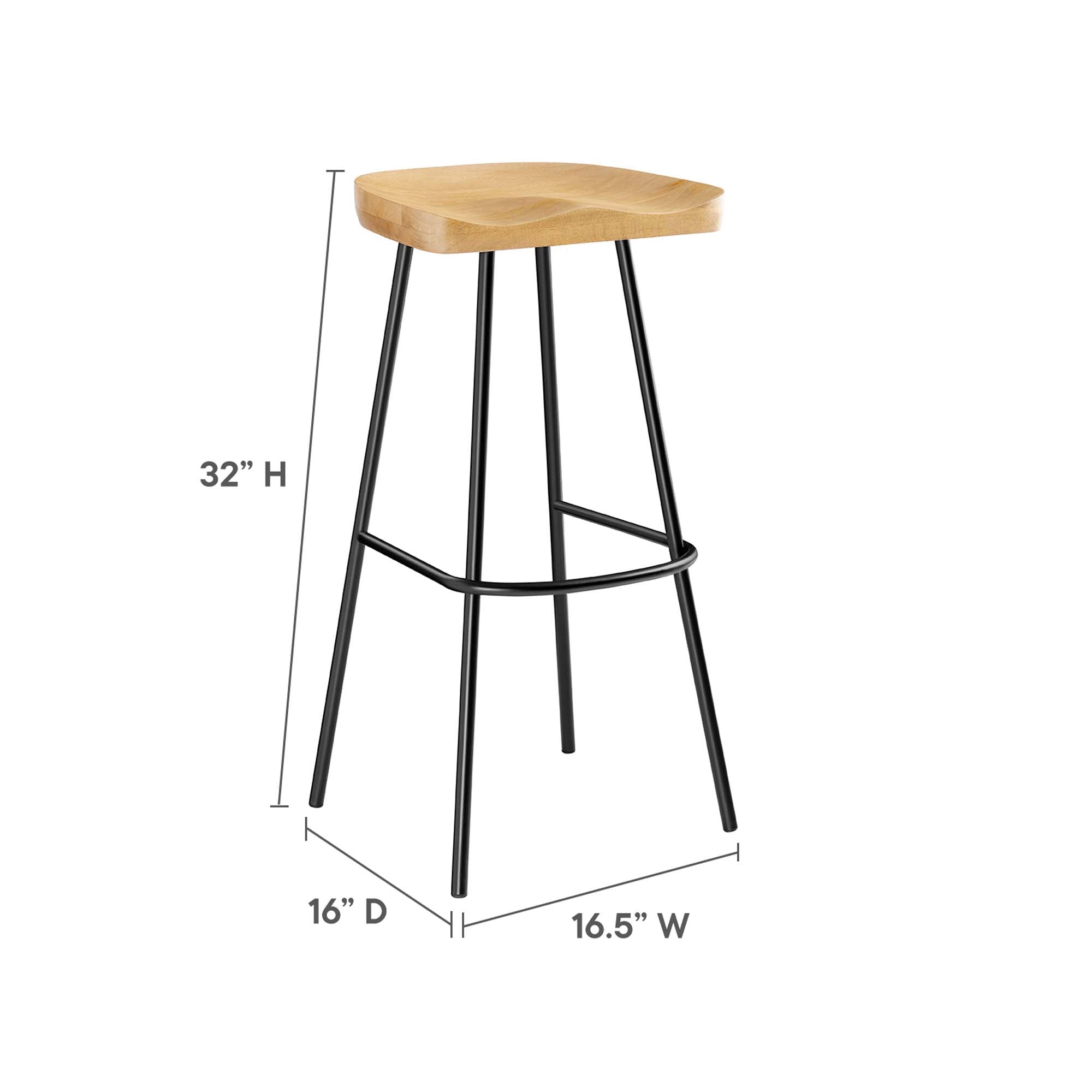 Concord Backless Wood Bar Stools Set of 2 - Oak