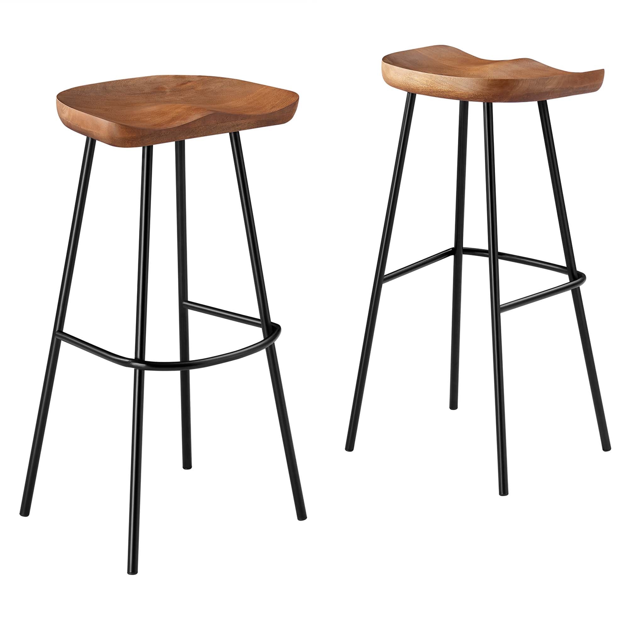 Concord Backless Wood Bar Stools Set of 2 - Walnut
