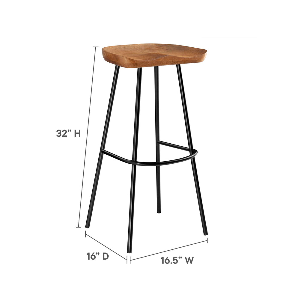 Concord Backless Wood Bar Stools Set of 2 - Walnut
