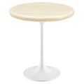 Lippa 20" Round Faux Travertine Side Table - White Travertine