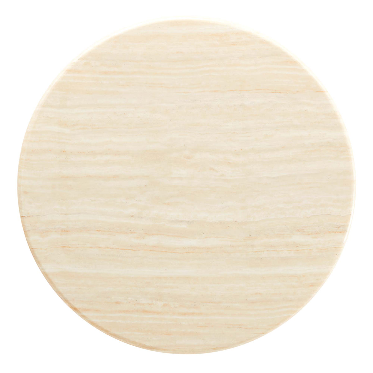 Lippa 36" Round Faux Travertine Coffee Table - White Travertine