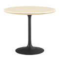 Lippa 36" Round Faux Travertine Dining Table - Black Travertine