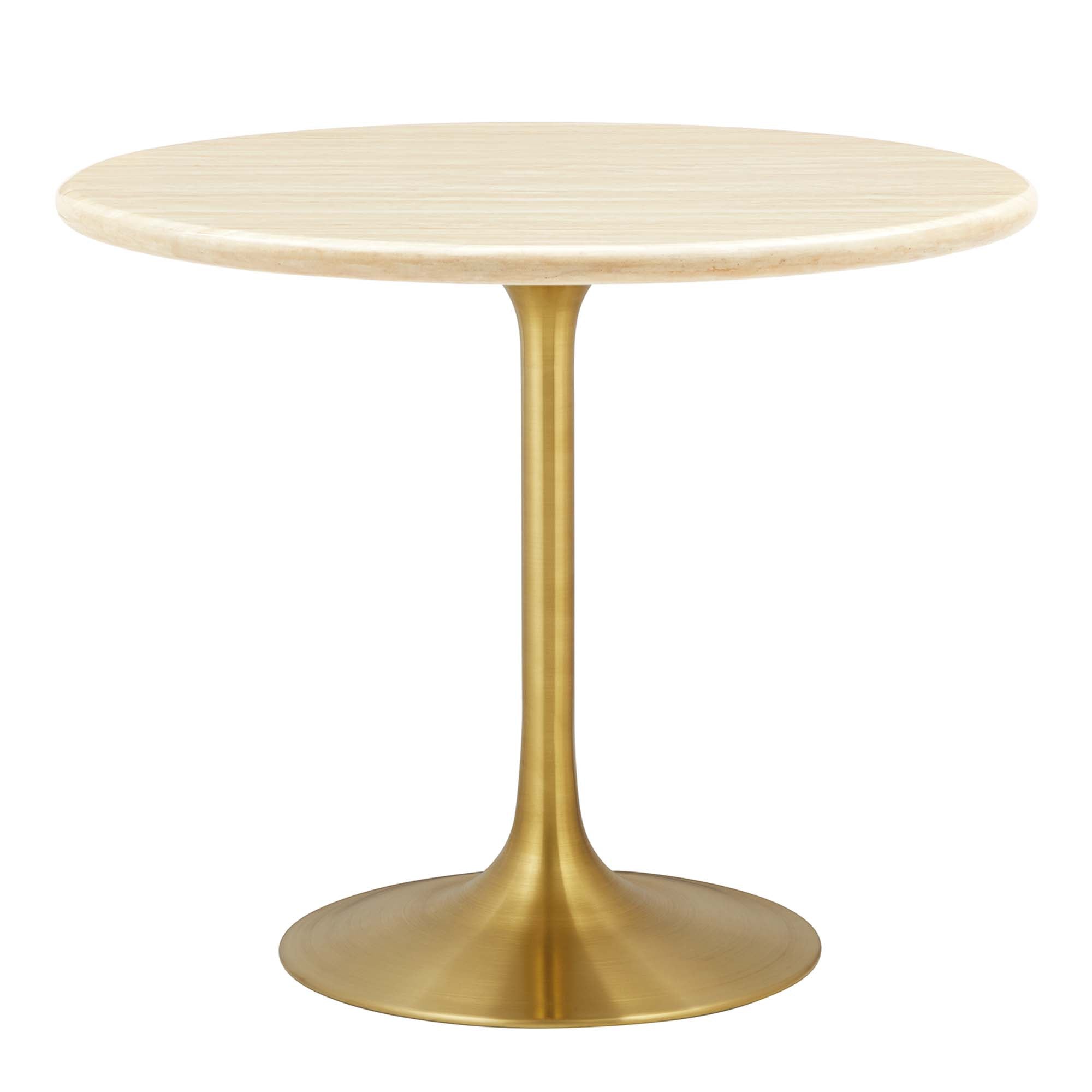 Lippa 36" Round Faux Travertine Dining Table - Gold Travertine