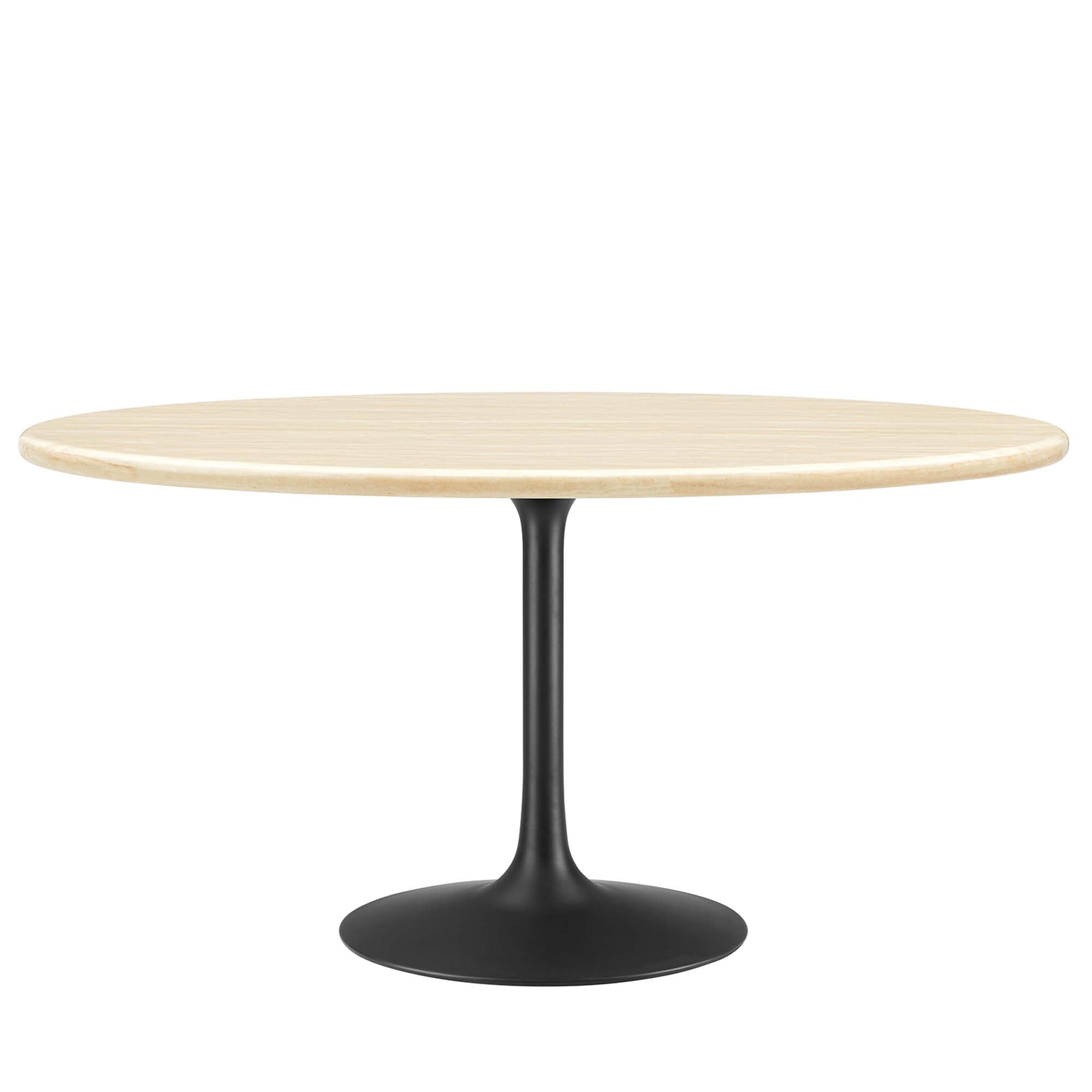 Lippa 60" Oval Faux Travertine Dining Table - Black Travertine