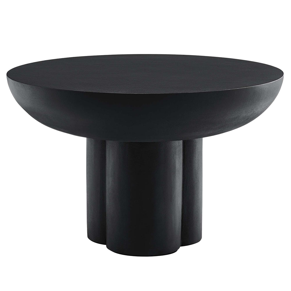 Caspian Round Concrete Coffee Table - Black