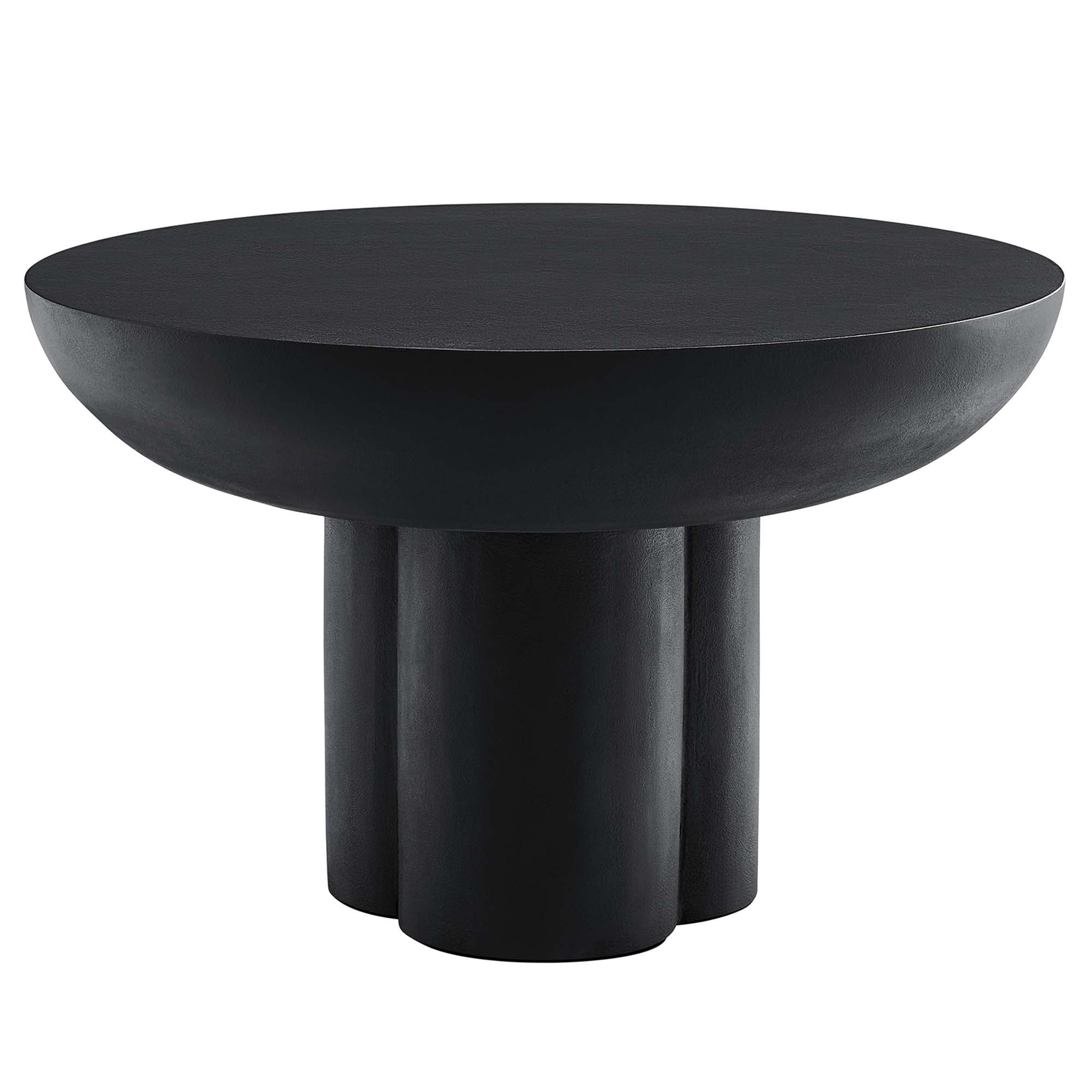 Caspian Round Concrete Coffee Table - Black