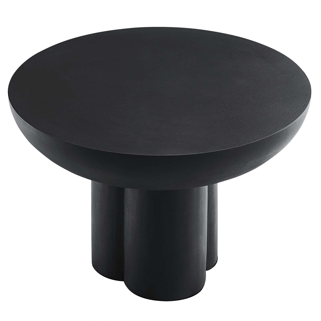 Caspian Round Concrete Coffee Table - Black