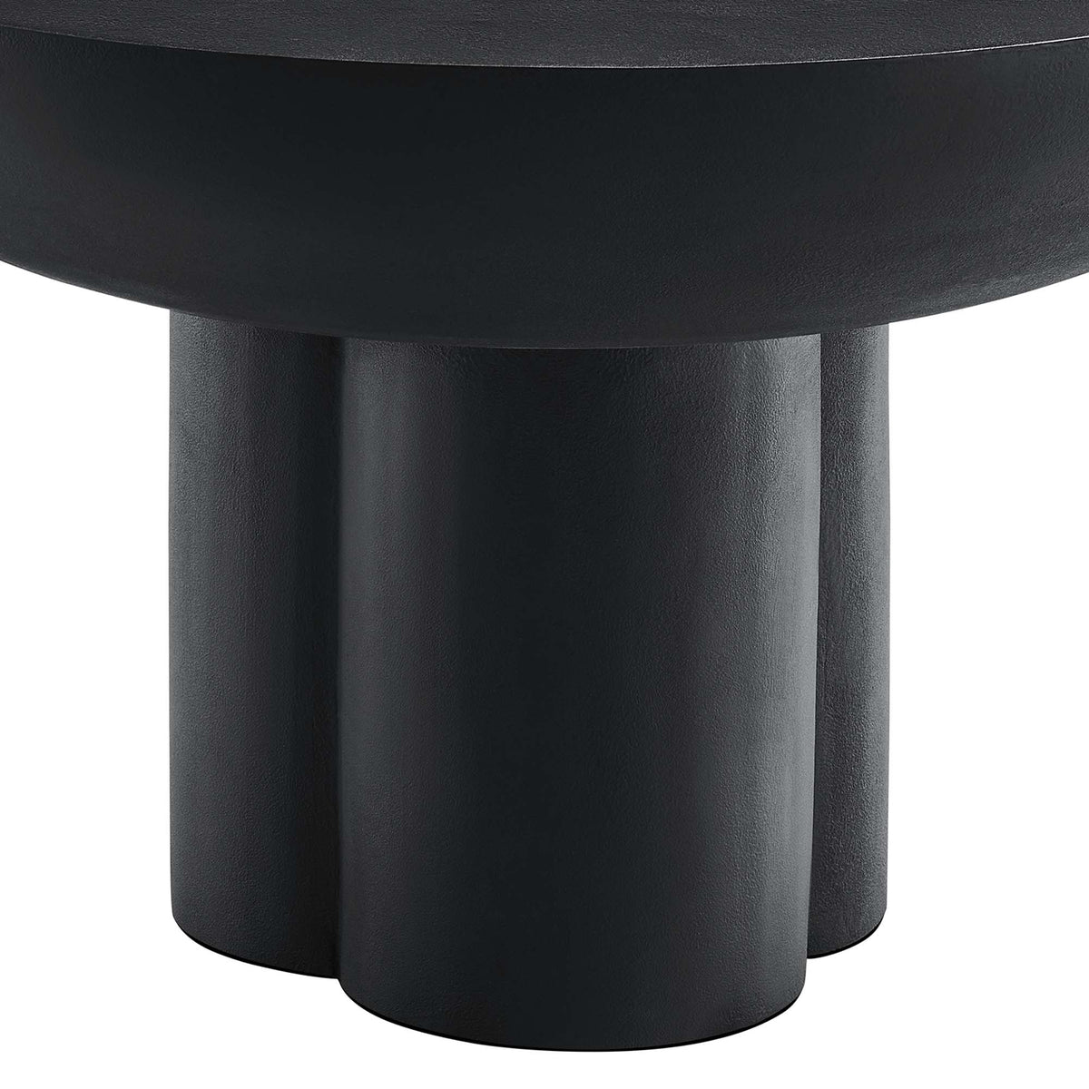 Caspian Round Concrete Coffee Table - Black