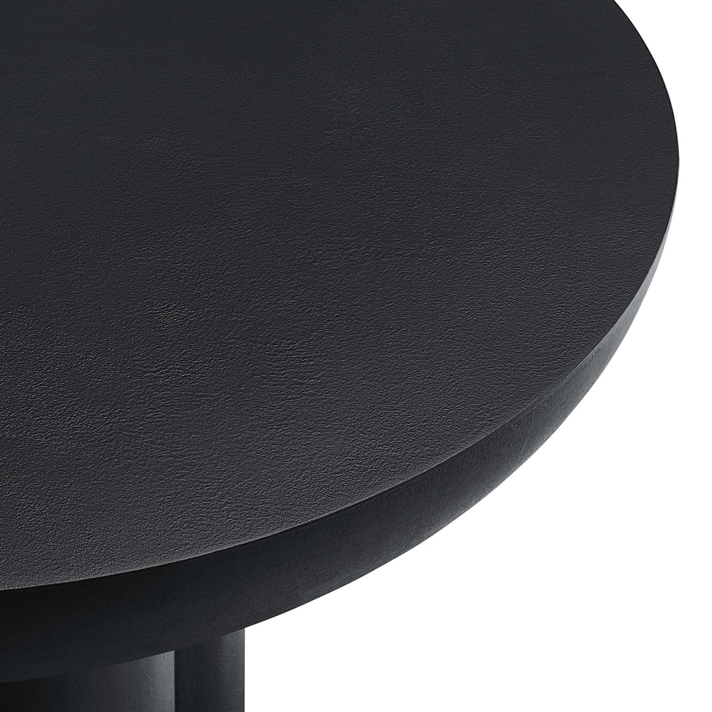 Caspian Round Concrete Coffee Table - Black