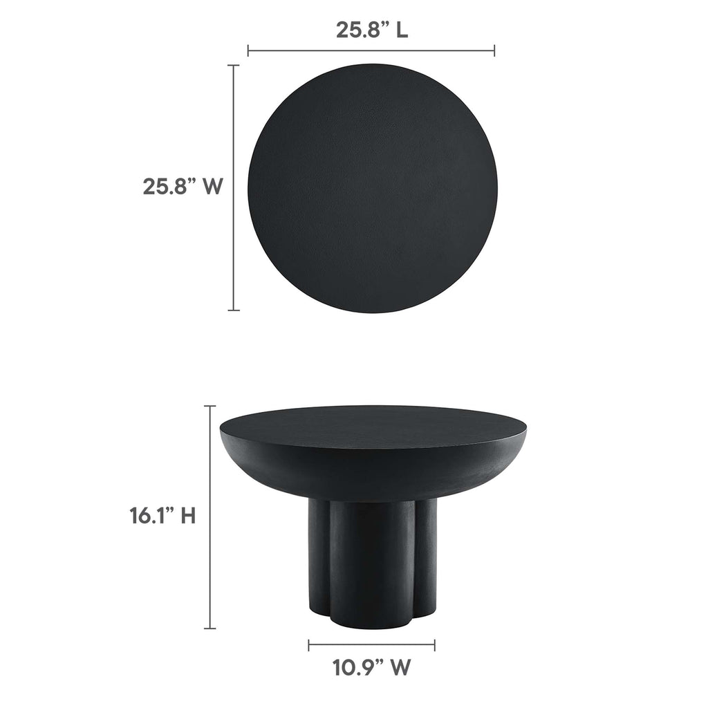 Caspian Round Concrete Coffee Table - Black