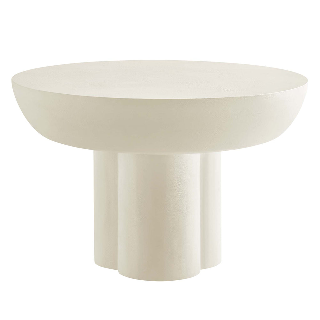 Caspian Round Concrete Coffee Table - White