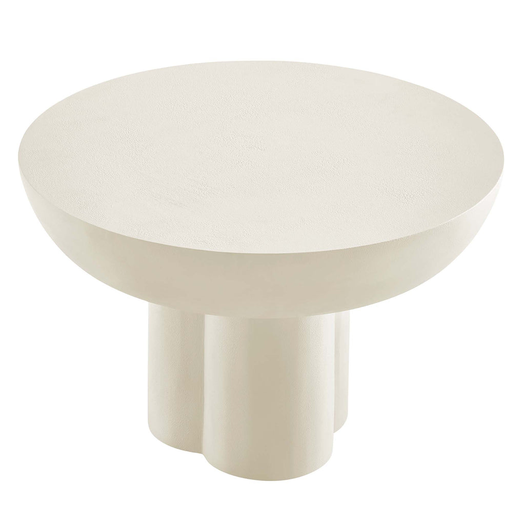 Caspian Round Concrete Coffee Table - White