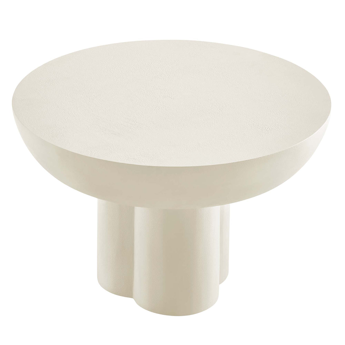 Caspian Round Concrete Coffee Table - White