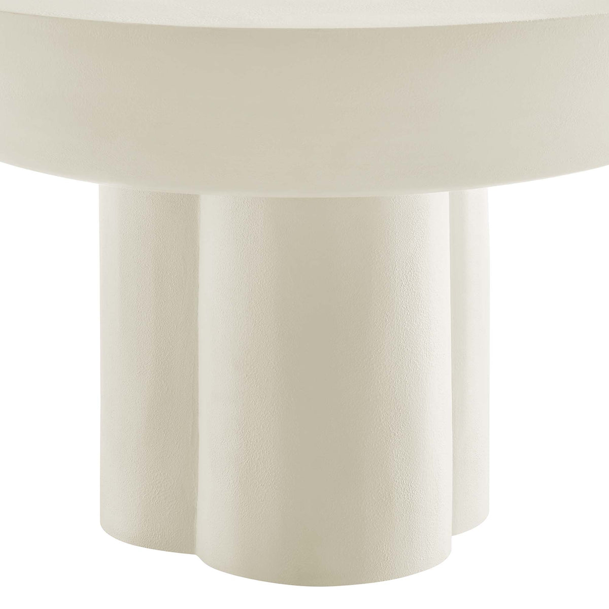 Caspian Round Concrete Coffee Table - White