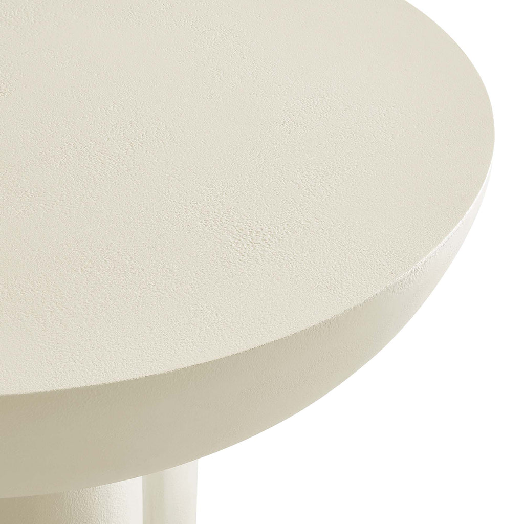 Caspian Round Concrete Coffee Table - White