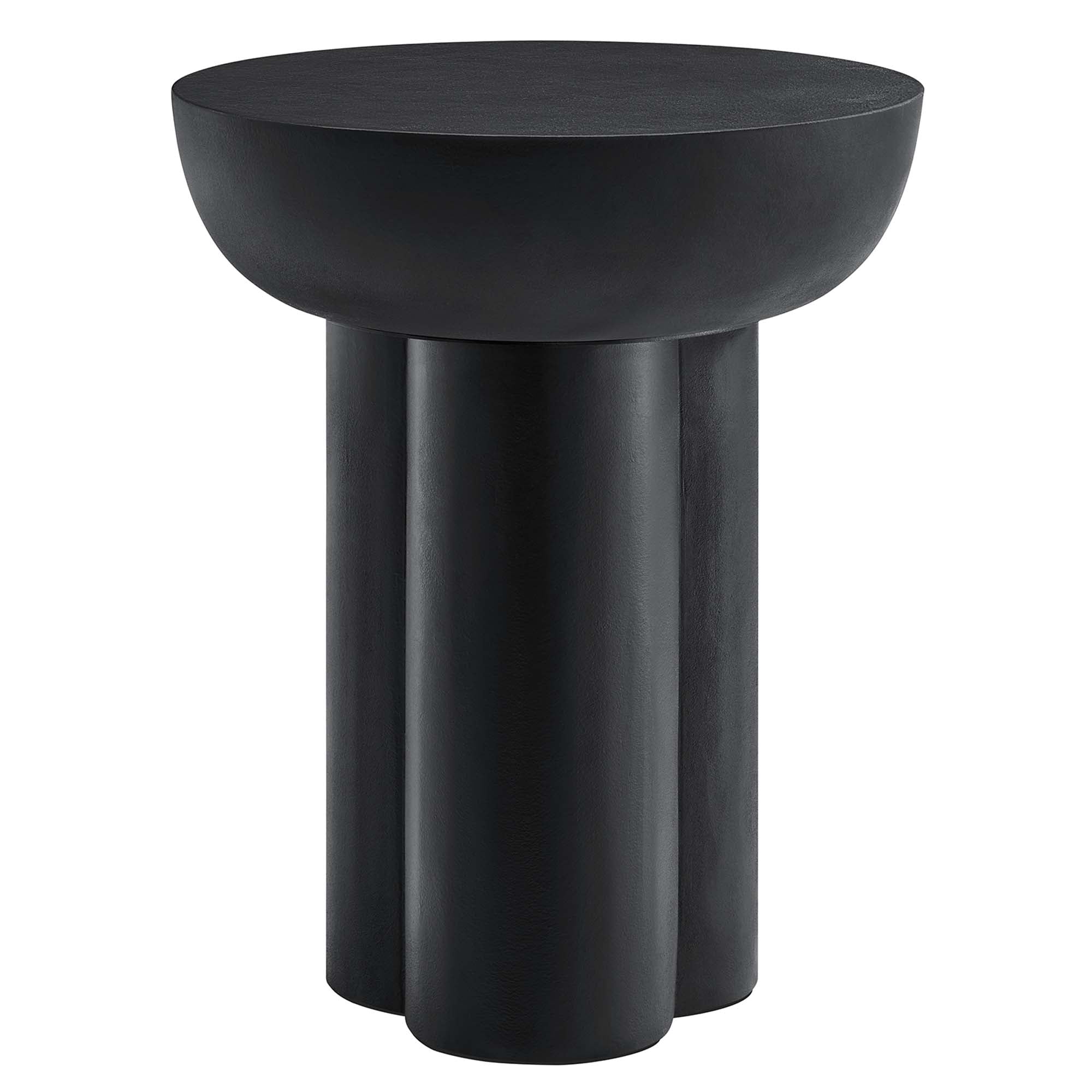 Caspian Round Concrete Side Table - Black