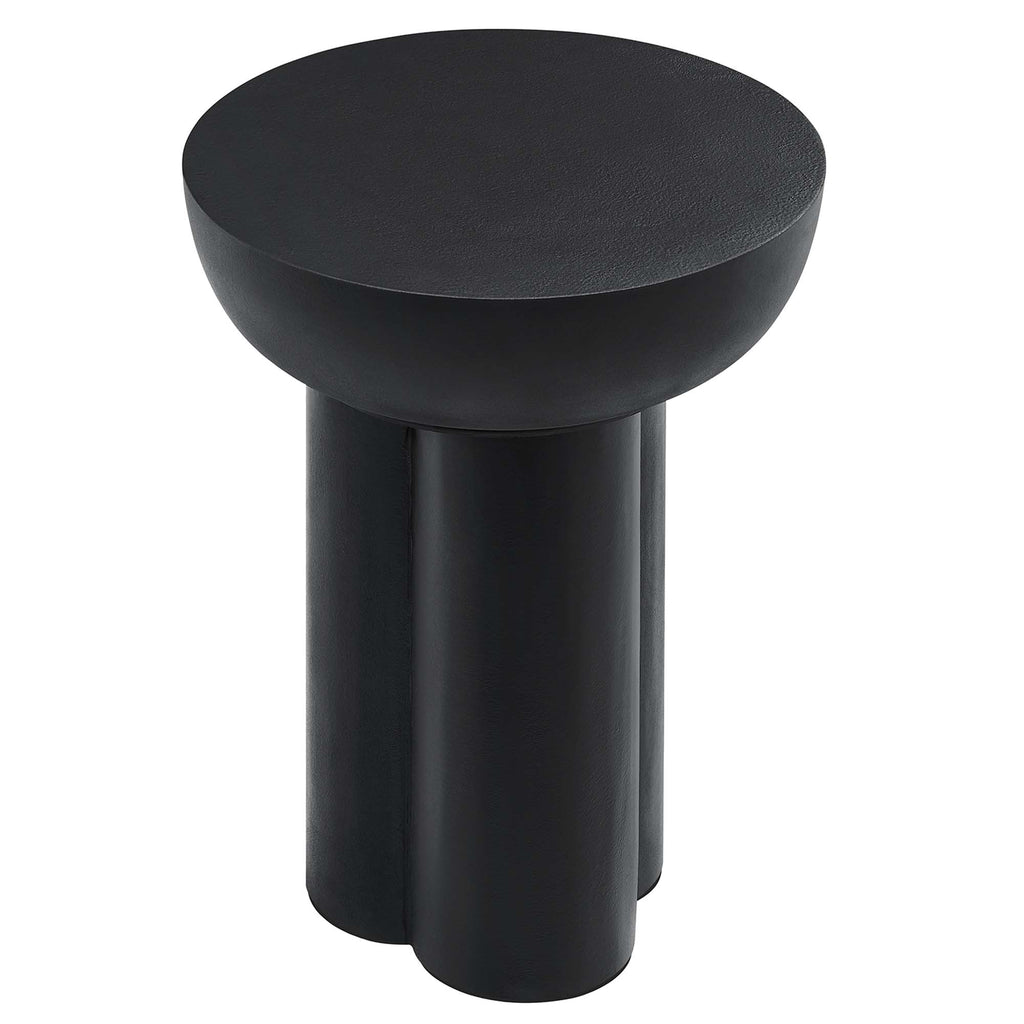 Caspian Round Concrete Side Table - Black