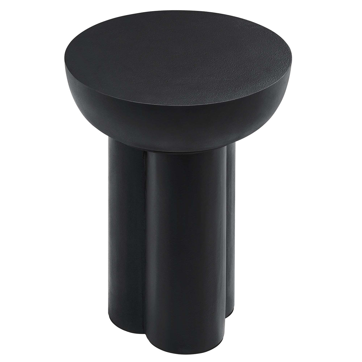Caspian Round Concrete Side Table - Black