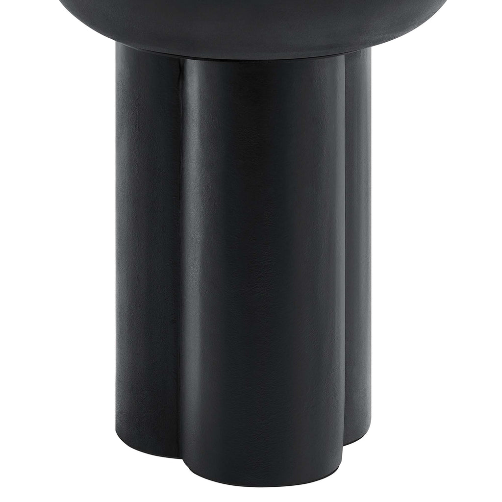 Caspian Round Concrete Side Table - Black