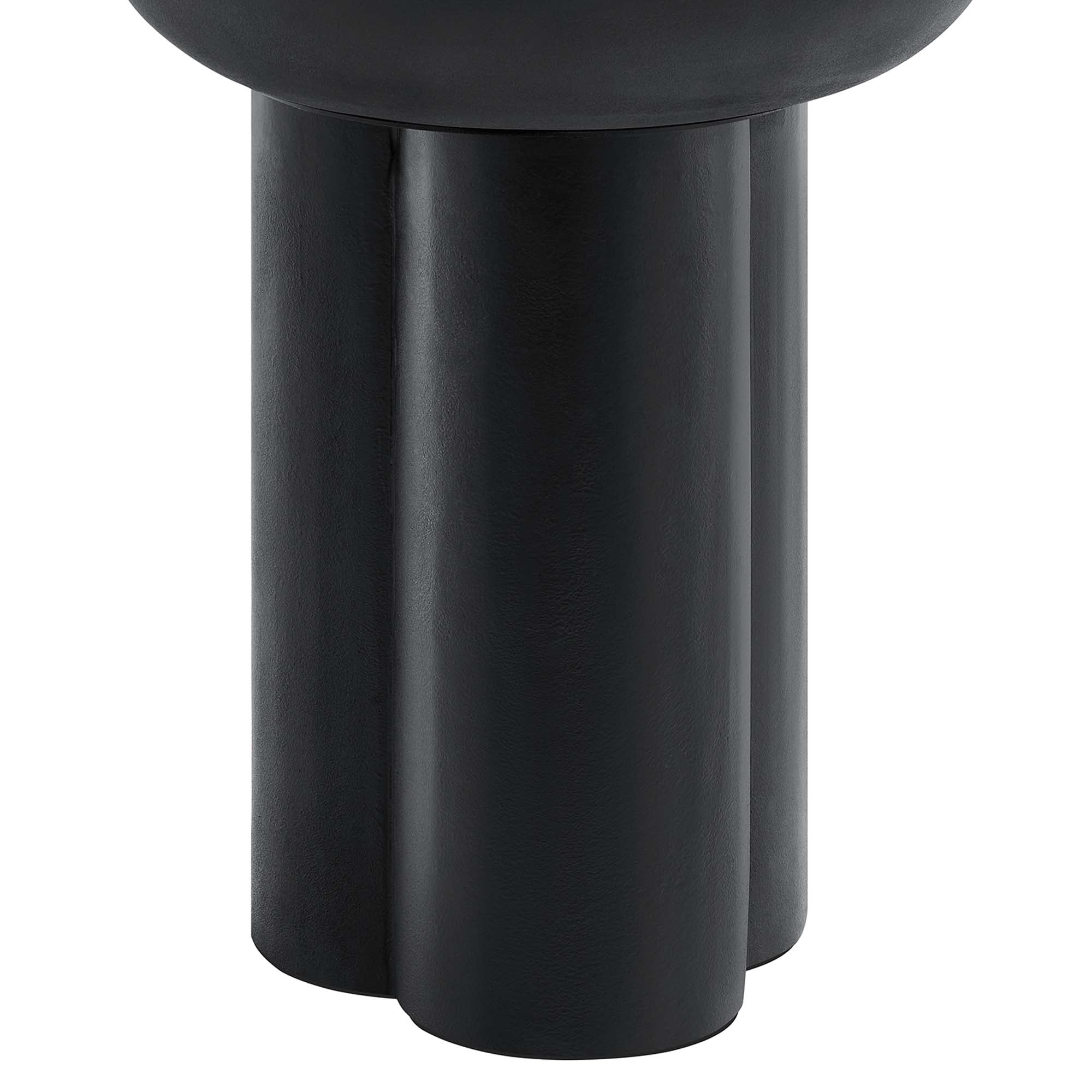 Caspian Round Concrete Side Table - Black