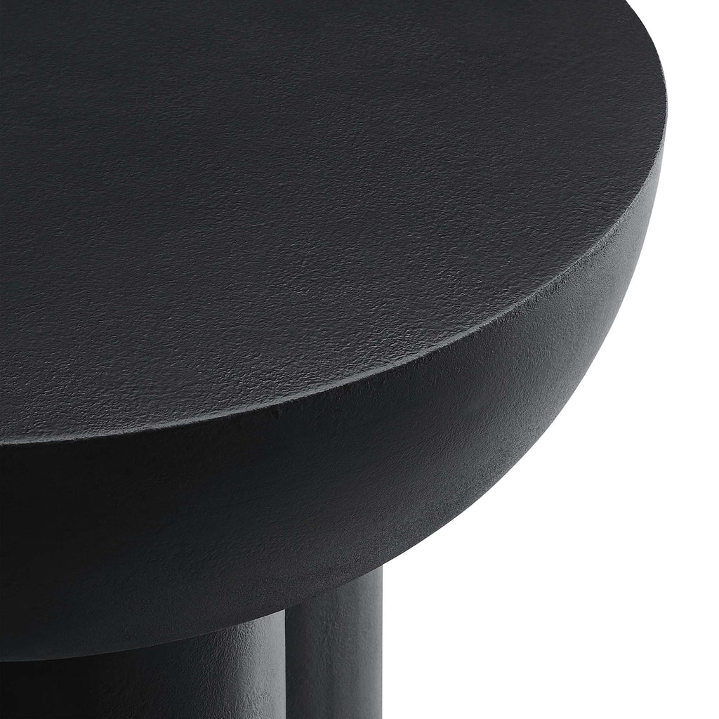 Caspian Round Concrete Side Table - Black