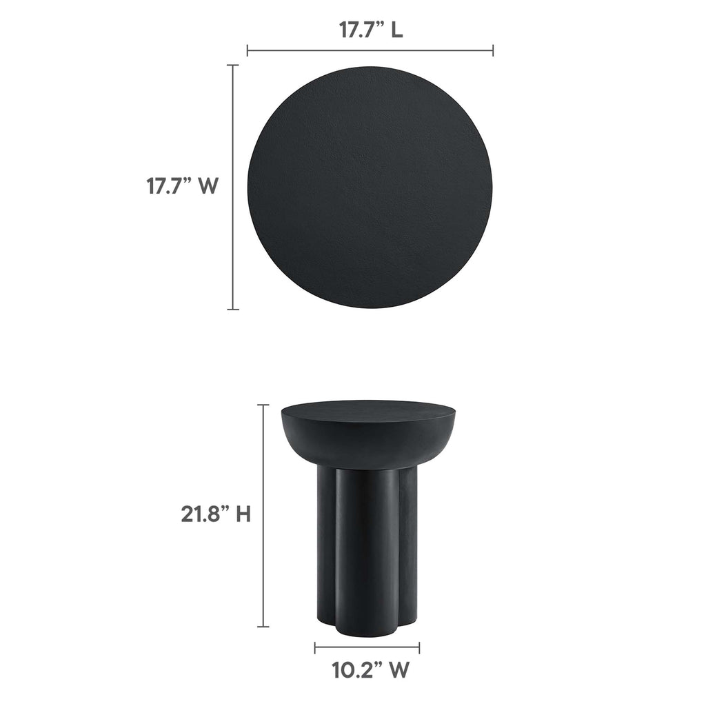 Caspian Round Concrete Side Table - Black