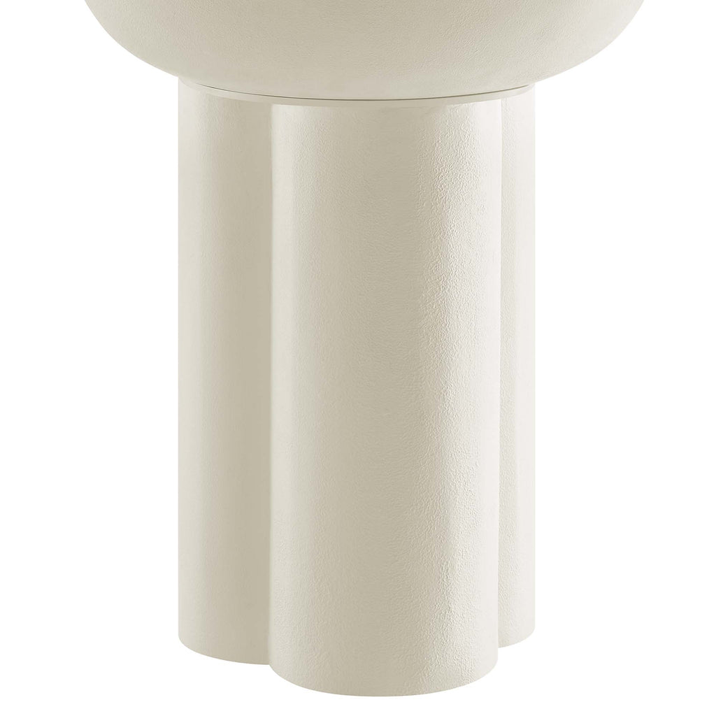 Caspian Round Concrete Side Table - White